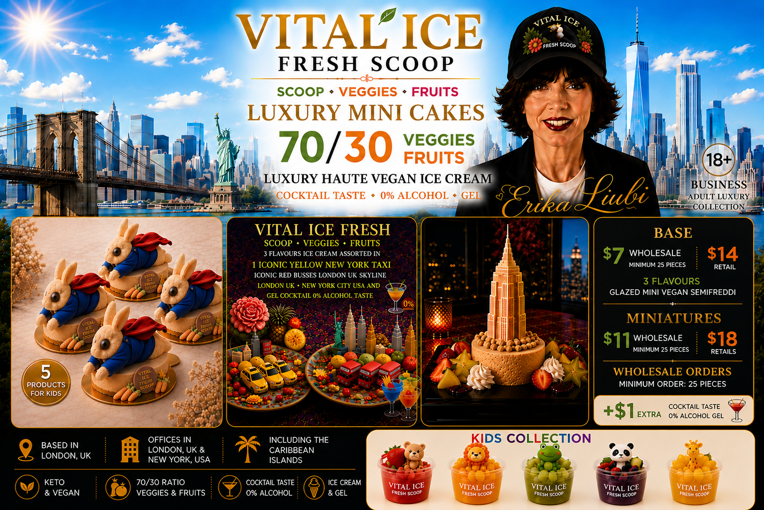 Glazed Mini Vegan Semifreddi available in 3 signature flavours.VITAL ICE FRESH SCOOP