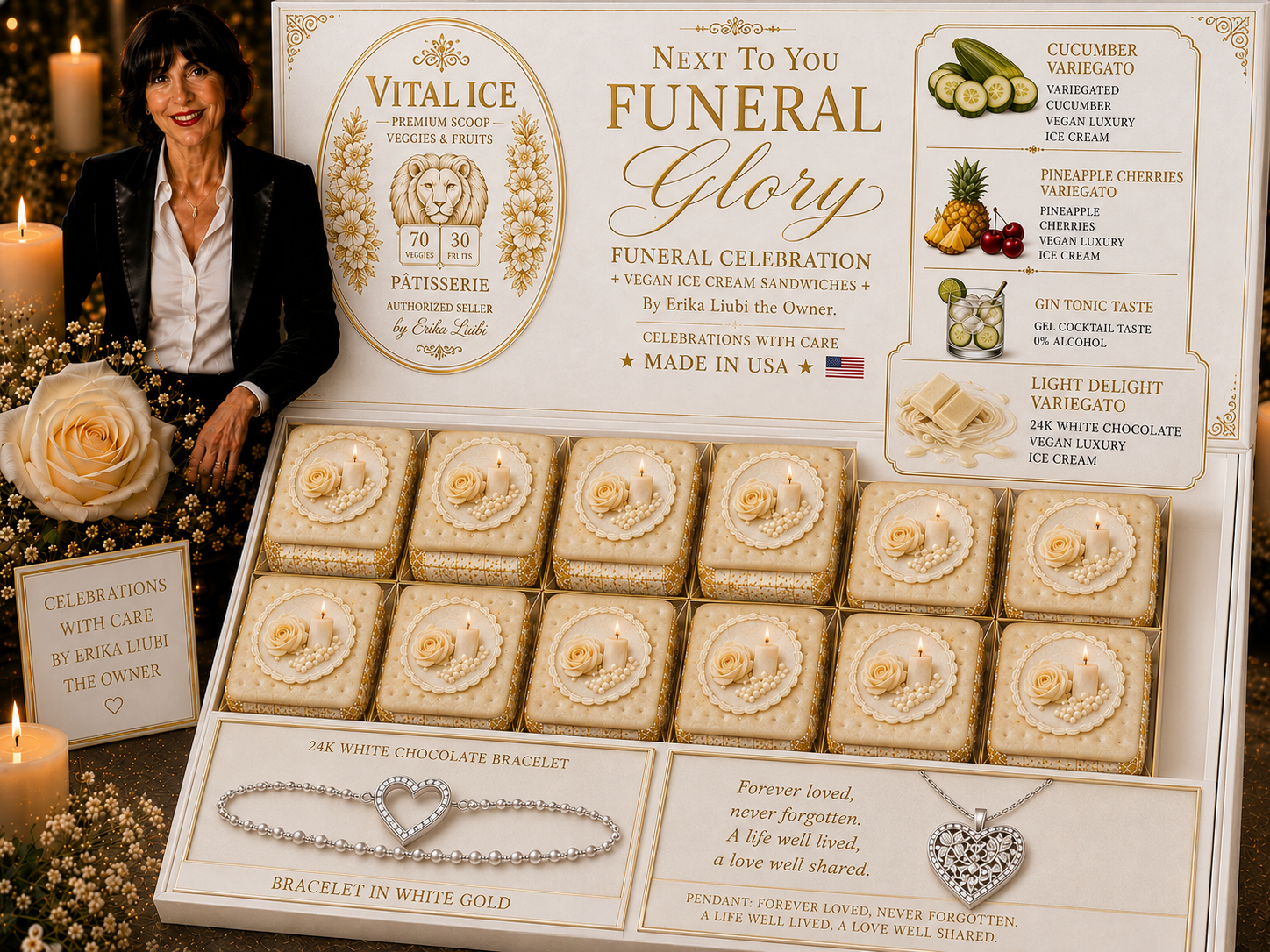 Funeral Catering Vegan Haute Patisserie Ice Cream Buiscuits Erika Liubi