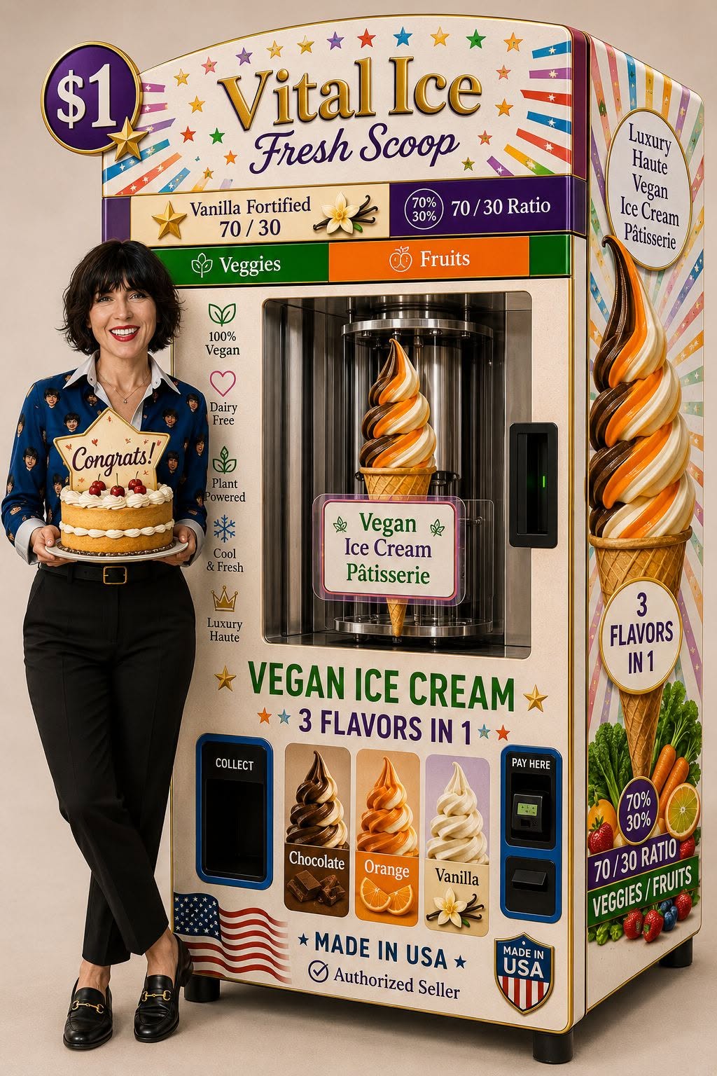 Vital Ice Cream Veggies Fruits 70 30 Ratio Luxury Vegan Ice Cream Haute Patisserie