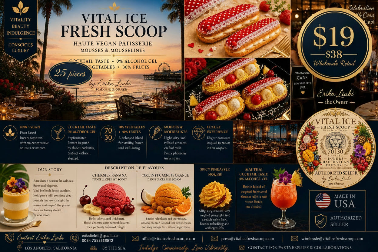 Vital Ice Cream Veggies Fruits 70 30 Ratio Luxury Vegan Ice Cream Haute Patisserie
