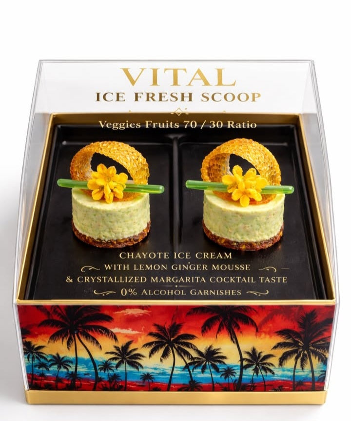 Glazed Mini Vegan Semifreddi available in 3 signature flavours.VITAL ICE FRESH SCOOP