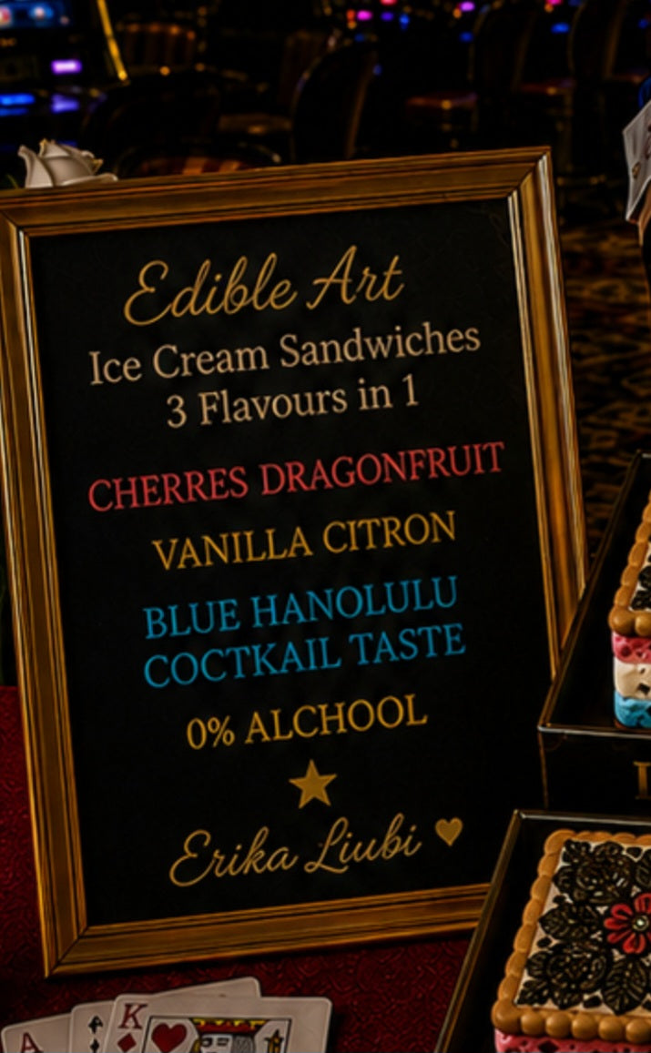 Las Vegas Hotel Vegan Ice Creams 3 flavours in 1 Edible Art